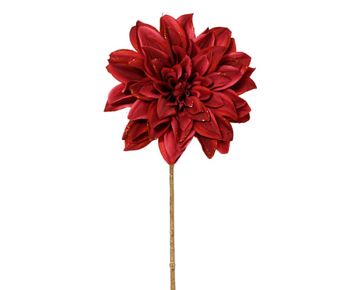 Dahlia Flower Spray 68 cm Red Glitter