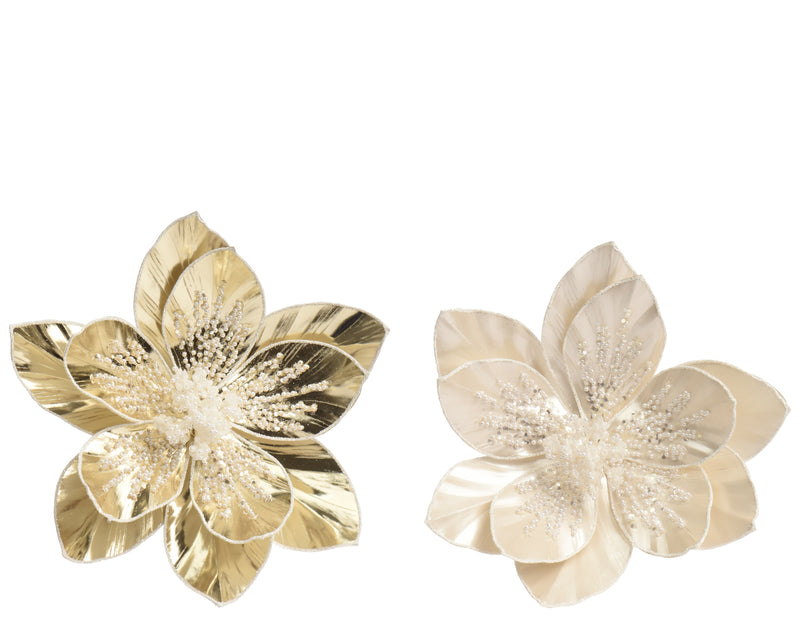Poinsettia Clip Flower 28 cm Glitter Assorted