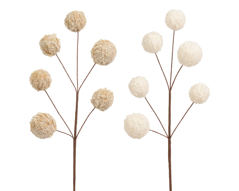 Decorative Faux Fur Glitter Spray 51 cm Cream and Light Brown
