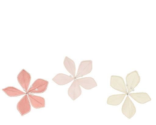 Flower Clip Decoration 14 cm Assorted Blush and Pearl Finish