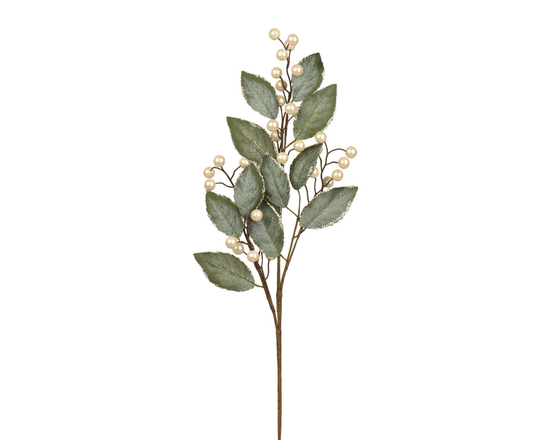 Fruit and Leaf Spray Pearl 69 cm