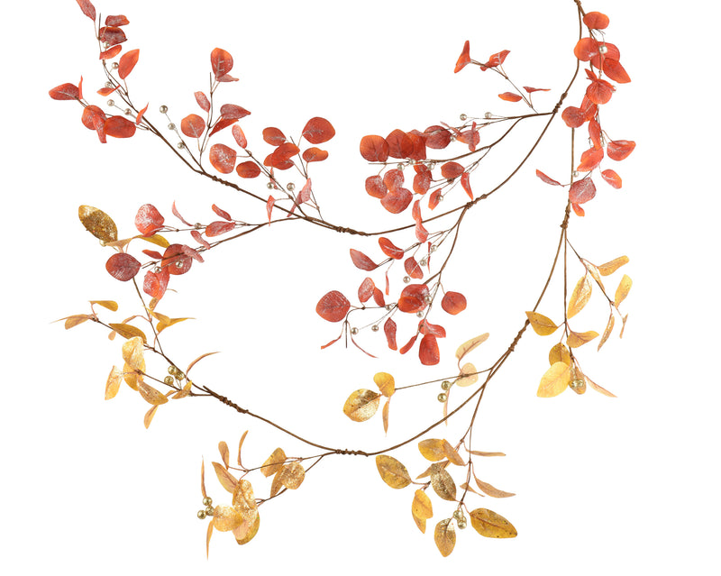 Garland 120 cm Ochre Gold and Orange with Glitter Finish
