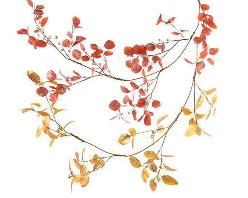 Garland 120 cm Ochre Gold and Orange with Glitter Finish