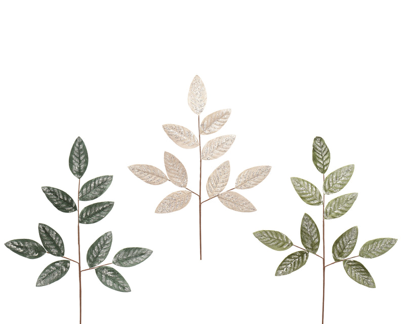 Leaf Spray Polyester Velvet Frosted 79 cm Assorted Colours