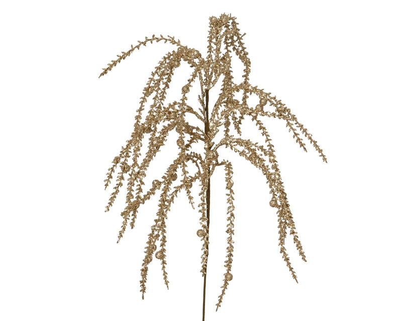 Light Gold Christmas Spray on Stem 75 cm
