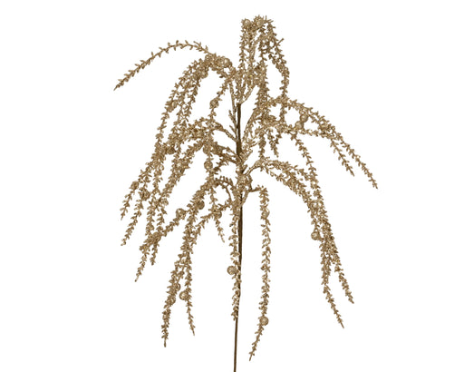 Light Gold Christmas Spray on Stem 75 cm