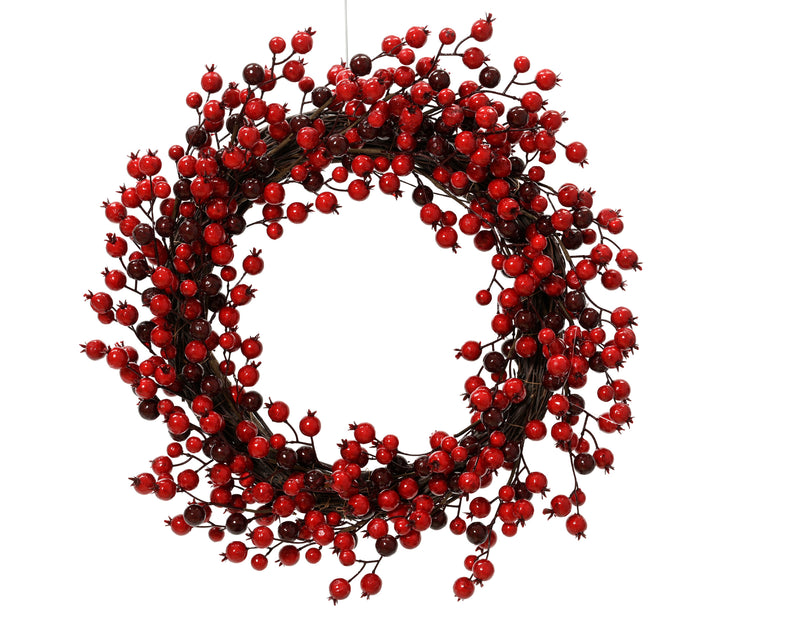 Wreath 40 cm Red Berry Foam Shiny Finish