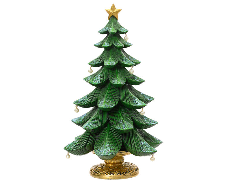 Polyresin Christmas Tree with Pearl Decoration 36.5 cm