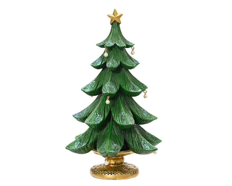Polyresin Christmas Tree with Pearls 24 cm