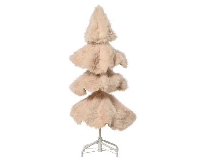 Faux Fur Skirt Tree 100 cm Cream with Metal Base