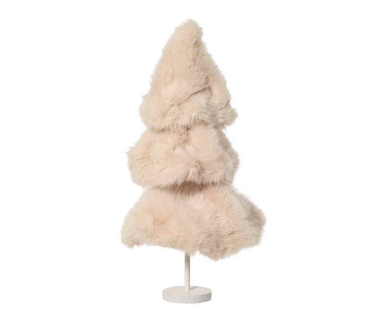 Faux Fur Skirt Tree 60 cm Cream with White MDF Base