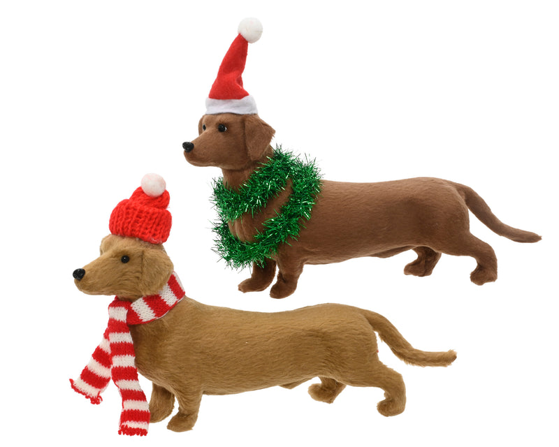 Christmas Dog Figure 21.5 cm with Hat – 2 Assorted Designs