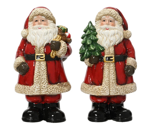 Standing Santa Terracotta Figure 23.5 cm Multi-Colour – 2 Assorted Designs