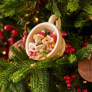 Hanging Decoration Polyresin Cream Mouse 7 cm