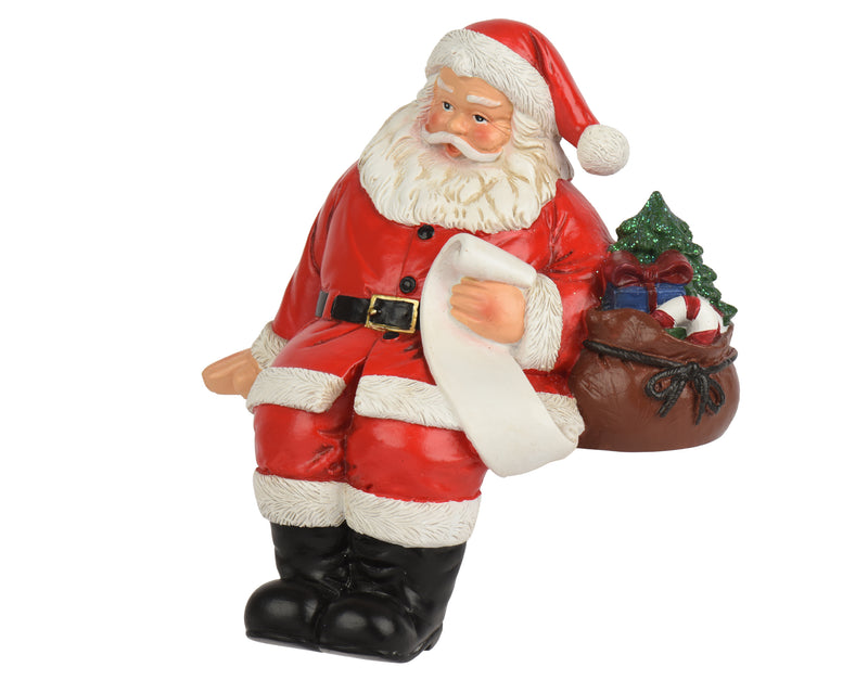 Sitting Santa Figure with Gift Bag 15 × 18 × 10 cm
