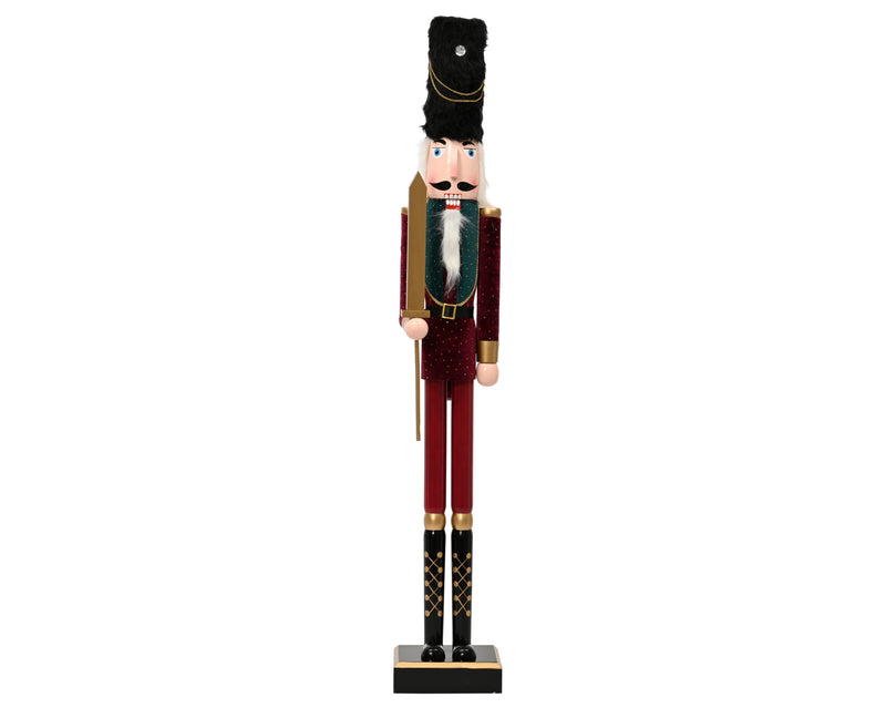 Nutcracker Figure 48 cm Burgundy Velvet with Gold Glitter