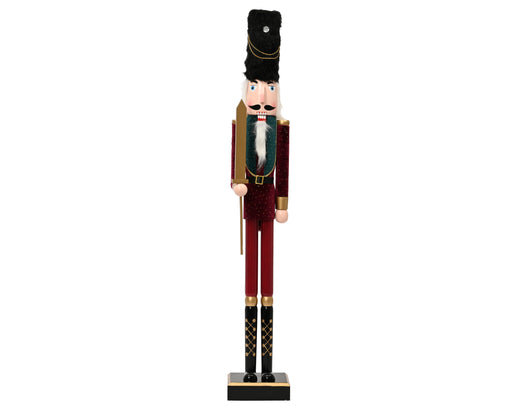 Nutcracker Figure 48 cm Burgundy Velvet with Gold Glitter