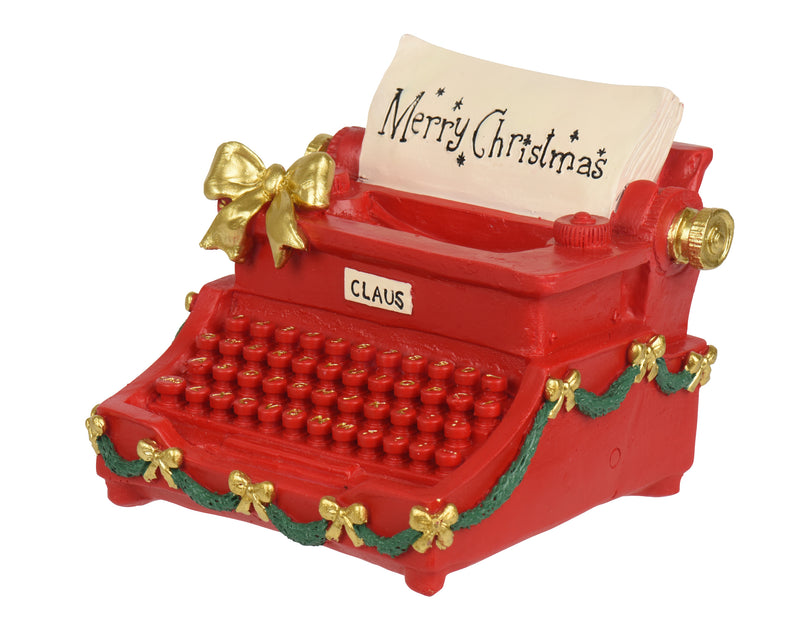 Christmas Figure Typewriter Red Polyresin 13.5 cm