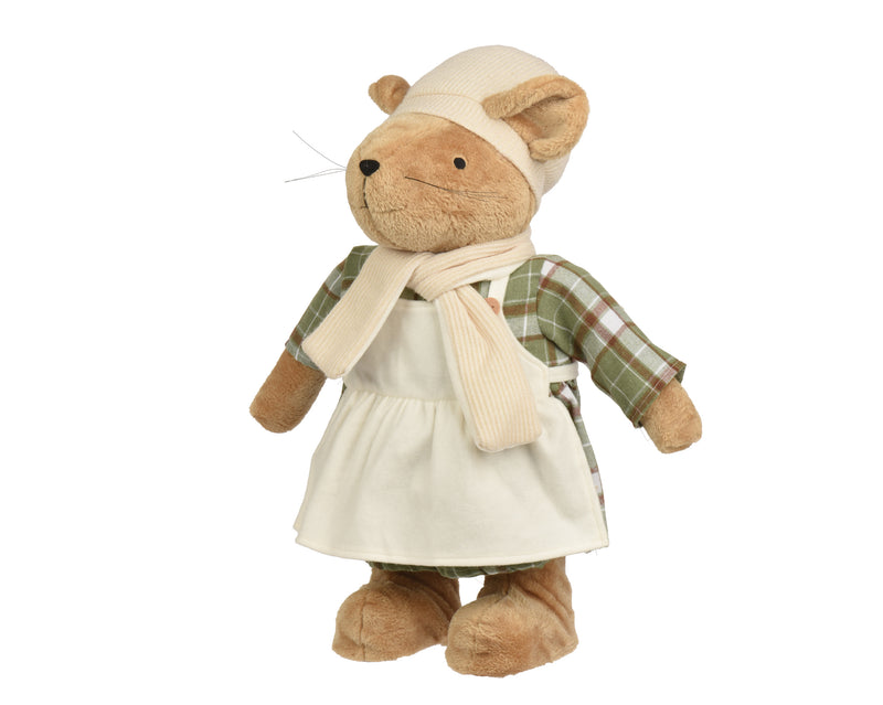 Standing Mouse Figure 60 cm White/Green Polyester