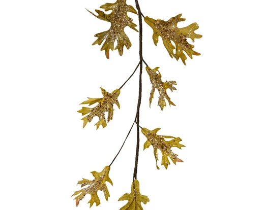Pistachio decorative oak leaf Christmas garland 120 cm