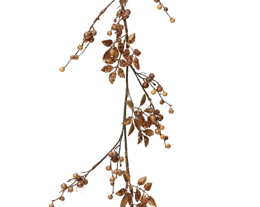 Decorative Christmas garland with brown foam berries 120 cm