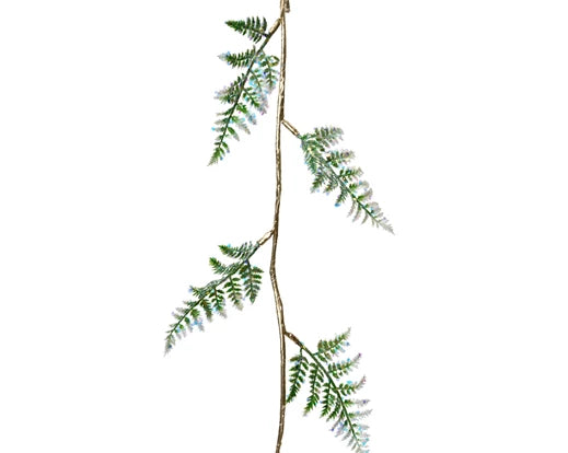 Christmas Garland Fern Green Glitter (L.10cm x W.1cm x H.120cm)