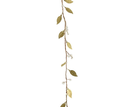 Gold acrylic bead Christmas garland 120 cm