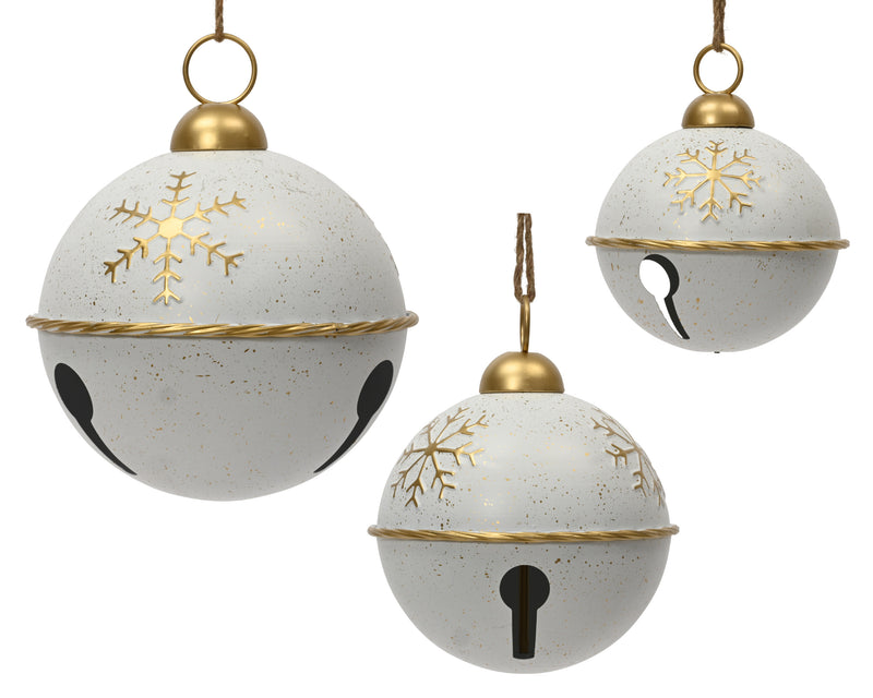 White Iron Christmas Bell Size Collection