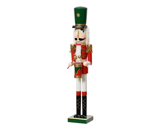 Nutcracker Figure 50 cm Pinewood Red/Multicolour with Faux Fur Hat