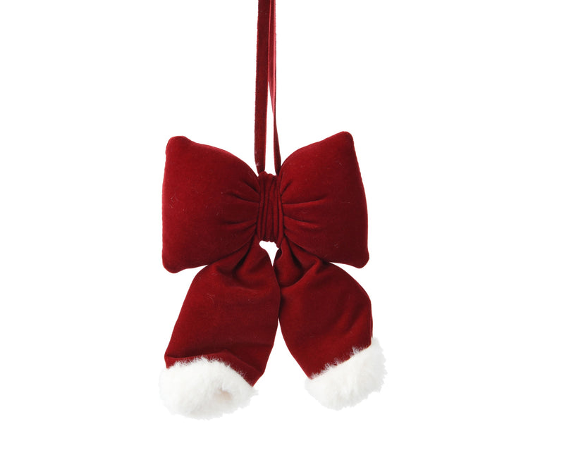 Velvet Christmas Bow Oxblood Red 15 cm