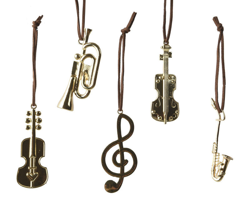 Instrument Ornament Alloy Gold Music Figure 8 cm – 5 Assorted Designs