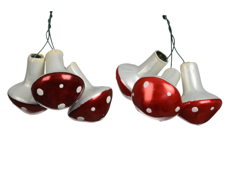 Glass Bauble Multicolour Mushroom 3.2 cm – 2 Assorted Colours
