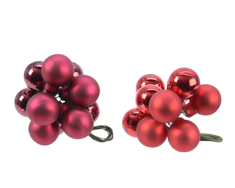 Glass Bauble Christmas Red Round 2.1 cm