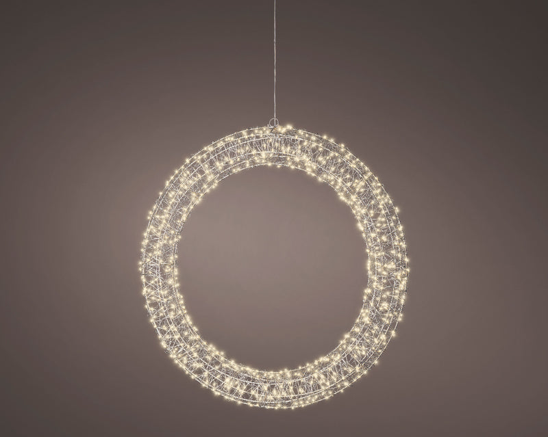 Lumineo Wreath With 720 Warm White Micro Lights 58cm Diameter