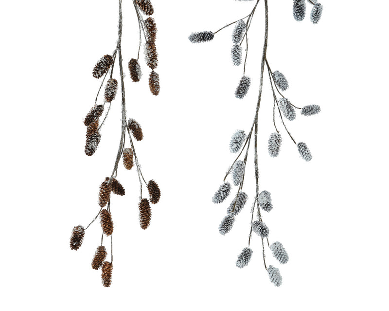 Natural brown pinecone Christmas garland 130 cm