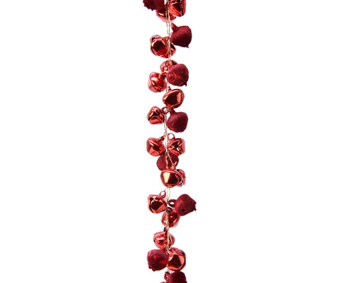 Red iron Christmas bell garland 100 cm