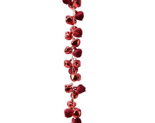 Red iron Christmas bell garland 100 cm