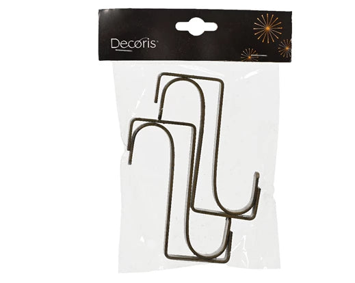 Christmas Wreath Door Hanger Brown Metal 11.5 cm (Pack of 4)