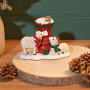 Sheep, Post Box & Robin Christmas Ornament