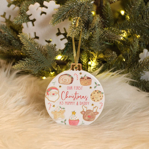Mummy & Daddy's First Christmas Ceramic Bauble