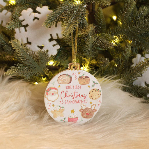 Grandparents' First Christmas Ceramic Bauble
