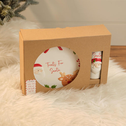 Santa Christmas Eve Plate & Milk Set