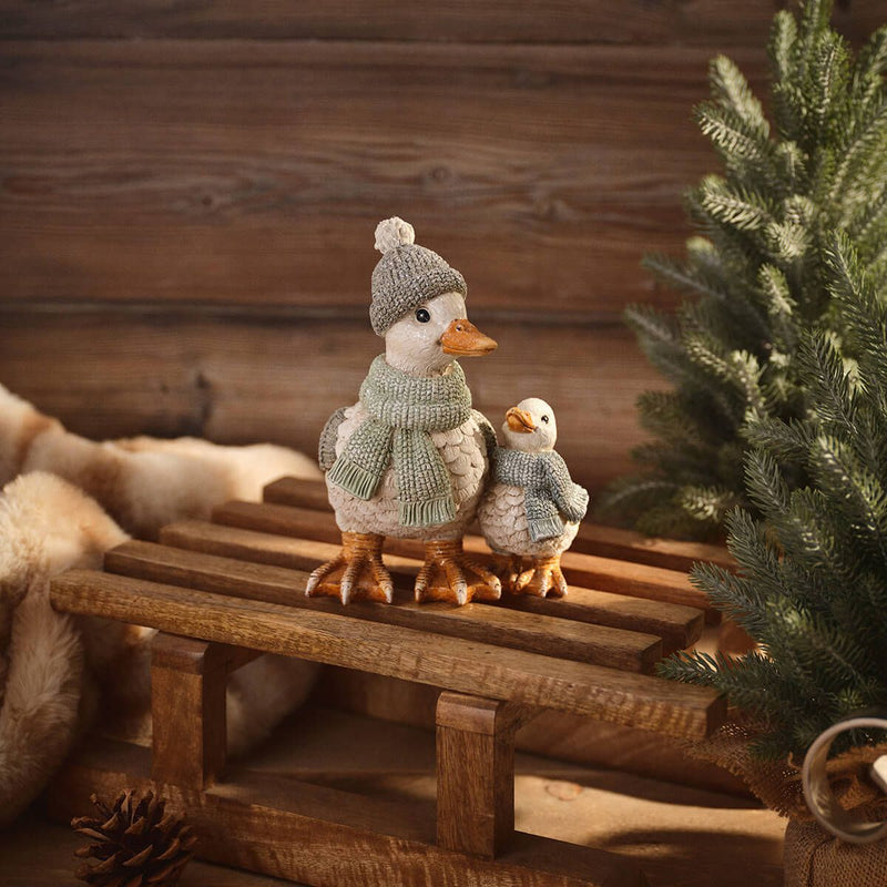 Mother & Baby Winter Duck Ornament