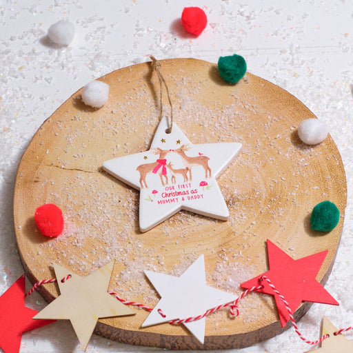 Mummy & Daddy's First Christmas Ceramic Star Hanger