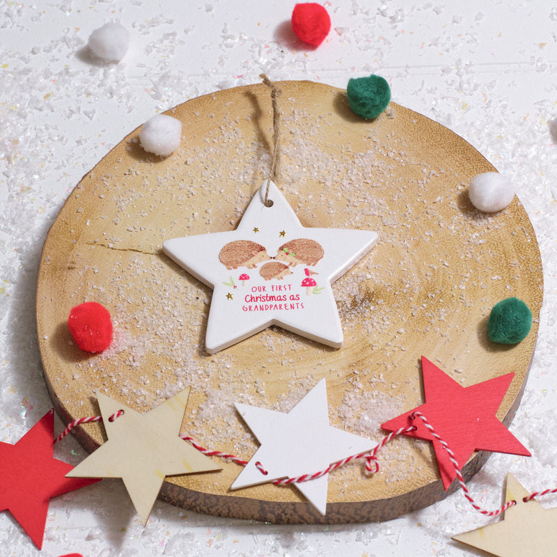 Our First Christmas as Grandparents Ceramic Star Hanger - assorted design, sold separately