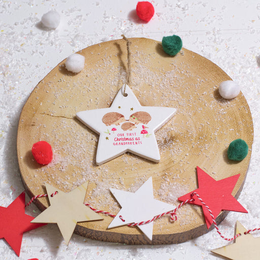 Our First Christmas as Grandparents Ceramic Star Hanger - assorted design, sold separately