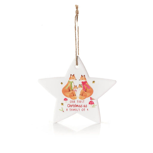 First Christmas as a Family of Four Ceramic Star Hanger