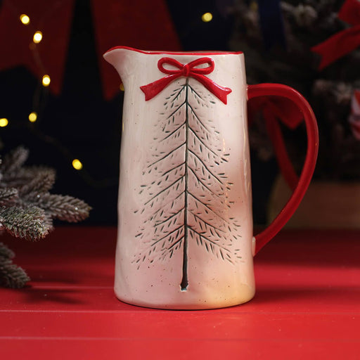 Tall Christmas Ceramic Jug