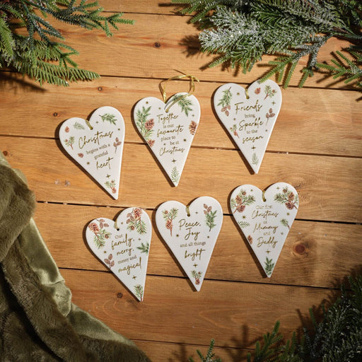 Ceramic Heart Christmas Hanger - assorted design, sold separately