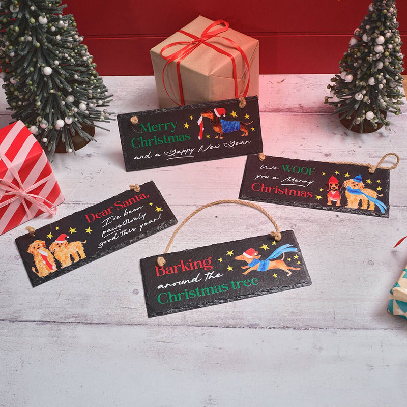 Dog Slate Christmas Hanger - assorted design, sold separately